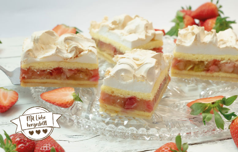 Bild Angebot der Woche: Rhabarber-Erdbeer Baiser Schnitte